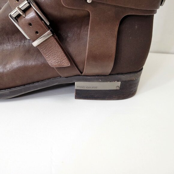 Vince Camuto Paton Brown Leather Knee-High Riding Boots - Picture 9 of 11